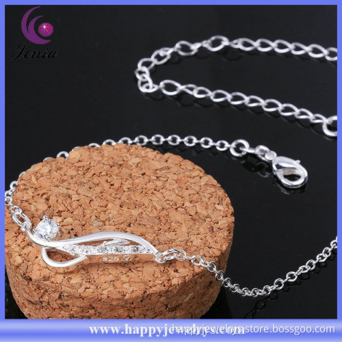 Factory direct price wholesale alibaba 925 silver plated anklet jewelry fashion (CA036-B)